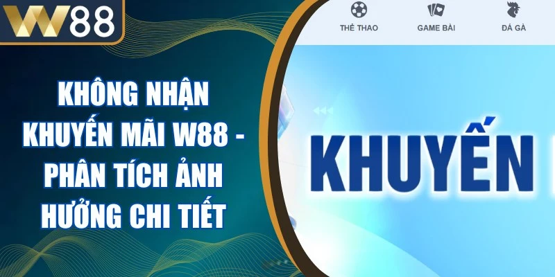 Không Nhận Khuyến Mãi W88 - Phân Tích Ảnh Hưởng Chi Tiết 1 Không Nhận Khuyến Mãi W88
